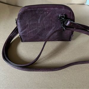 Unique burgundy crossbody/wristlet convertible bag